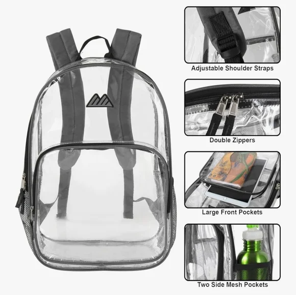 NWT Summit Deluxe Clear Backpack Black - Picture 2 of 7